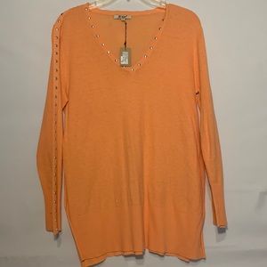 Sogi sweater NWT tangerine S Small tunic beaded